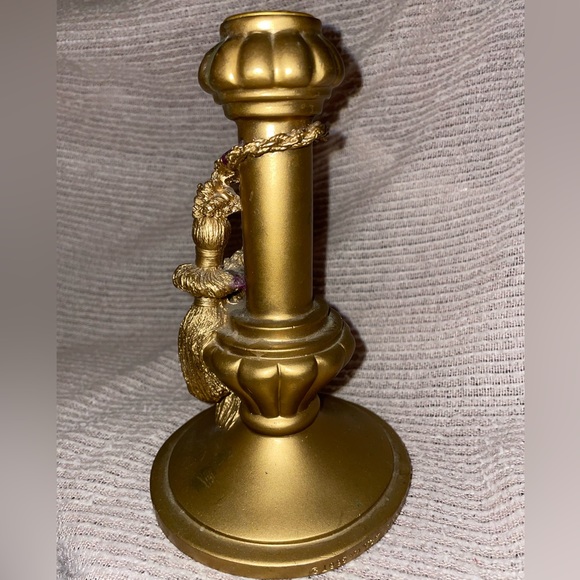 Golden Tassel Candlestick Holder: 1995 Nancy Jacobsen CHRISTMAS AROUND THE WORLD - Picture 2 of 6